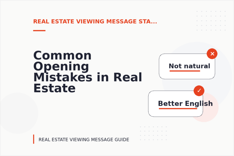 Common Opening Mistakes in Real Estate Viewing Messages Common Opening Mistakes in Real Estate Viewing Messages