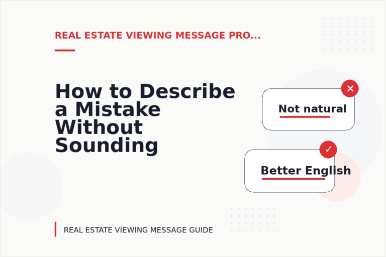 How to Describe a Mistake Without Sounding Rude in Real Estate Viewing Message English How to Describe a Mistake Without Sounding Rude in Real Estate Viewing Message English