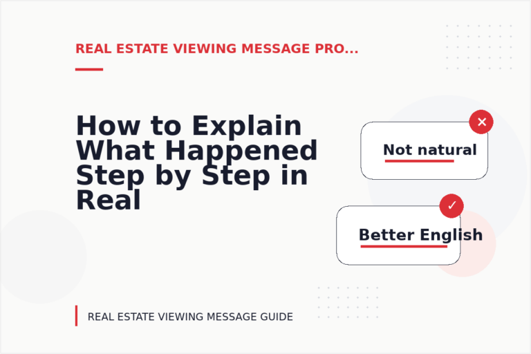 How to Explain What Happened Step by Step in Real Estate Viewing Message English How to Explain What Happened Step by Step in Real Estate Viewing Message English