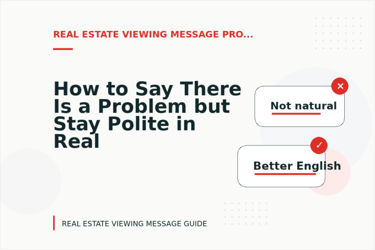 How to Say There Is a Problem but Stay Polite in Real Estate Viewing Message English How to Say There Is a Problem but Stay Polite in Real Estate Viewing Message English