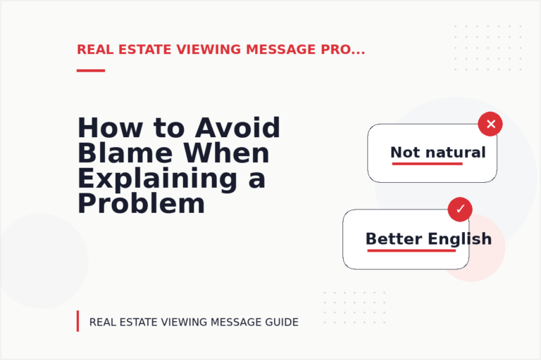 How to Avoid Blame When Explaining a Problem in Real Estate Viewing Message English How to Avoid Blame When Explaining a Problem in Real Estate Viewing Message English