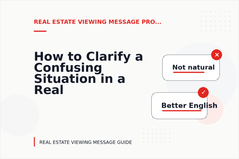 How to Clarify a Confusing Situation in a Real Estate Viewing Message