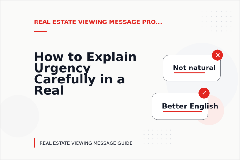 How to Explain Urgency Carefully in a Real Estate Viewing Message
