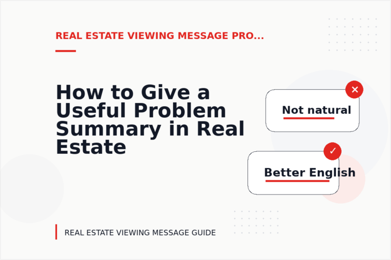 How to Give a Useful Problem Summary in Real Estate Viewing Message English