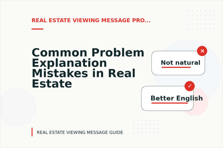Common Problem Explanation Mistakes in Real Estate Viewing Message English