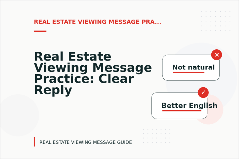 Real Estate Viewing Message Practice: Clear Reply Patterns Real Estate Viewing Message Practice: Clear Reply Patterns