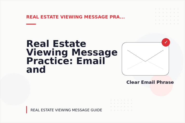 Real Estate Viewing Message Practice: Email and Message Examples Real Estate Viewing Message Practice: Email and Message Examples