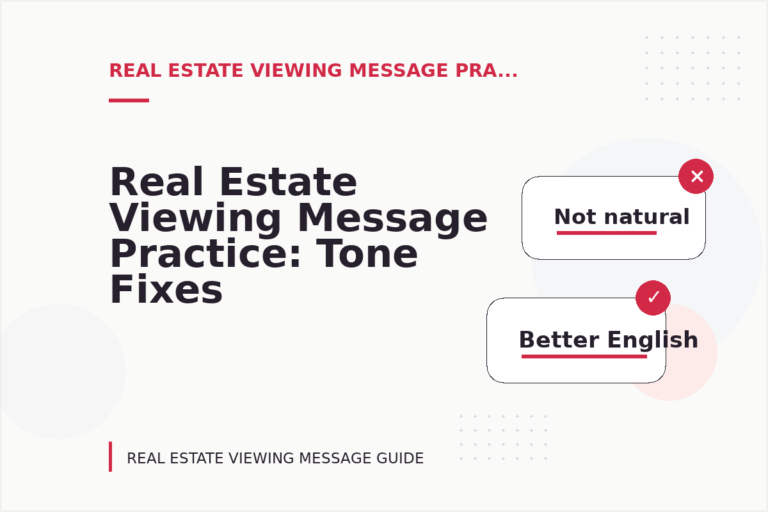 Real Estate Viewing Message Practice: Tone Fixes for Real Situations Real Estate Viewing Message Practice: Tone Fixes for Real Situations